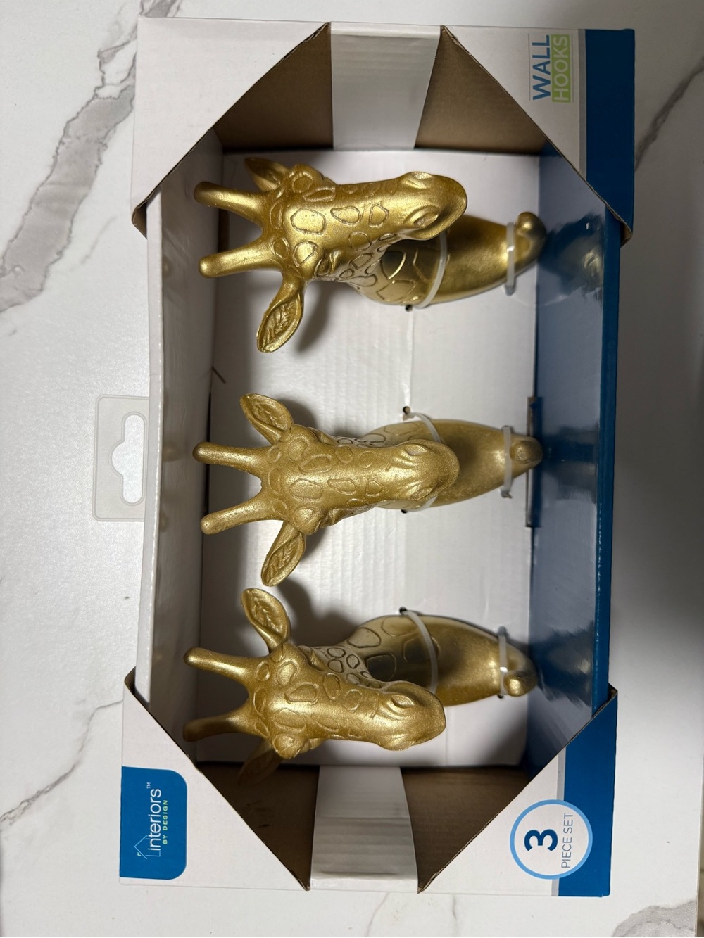 Gold Giraffe Wall Hooks - 3 Piece Set